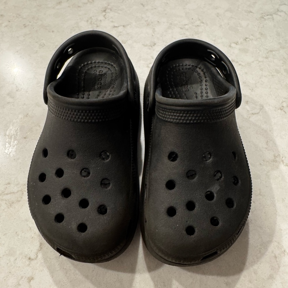 Kids Cutie Crush CROCS Black Platform- Size 12 C